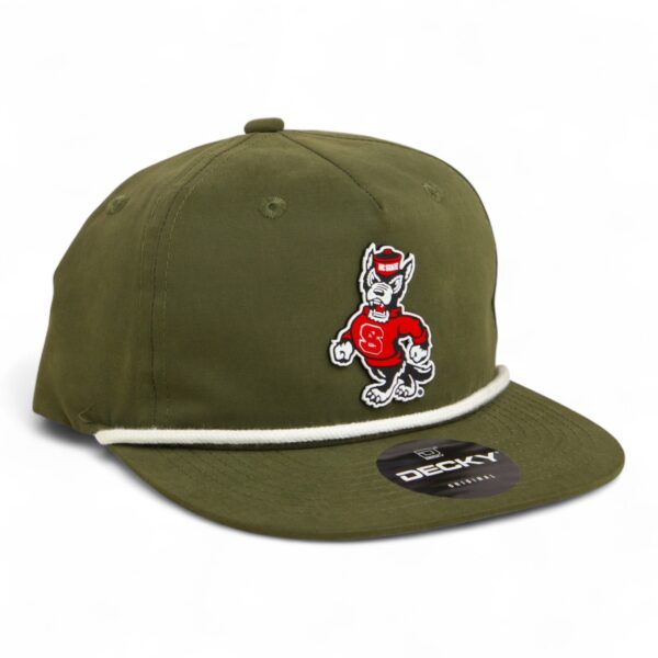 NC State Wolfpack Strutting Wolf 3D Classic Rope Hat- Olive/ White