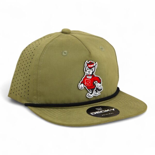 NC State Wolfpack Strutting Wolf 3D Perforated Rope Hat- Loden/ Black