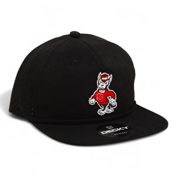 NC State Wolfpack Strutting Wolf 3D Perforated Rope Hat- Black