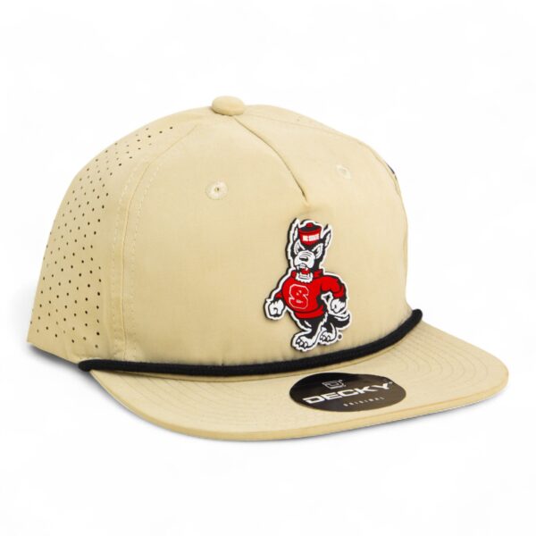 NC State Wolfpack Strutting Wolf 3D Perforated Rope Hat- Birch/ Black