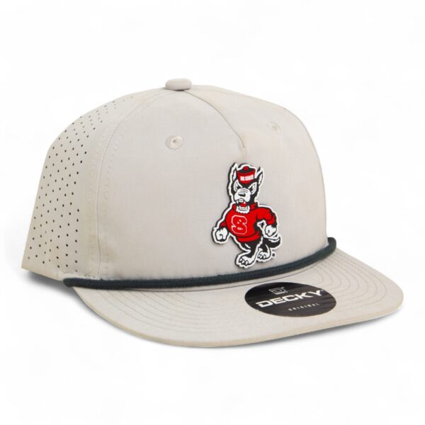 NC State Wolfpack Strutting Wolf 3D Perforated Rope Hat- Grey/ Charcoal
