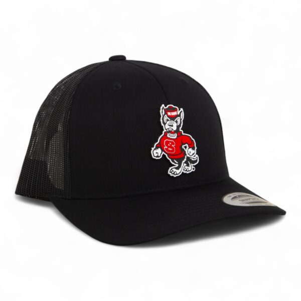 NC State Wolfpack Strutting Wolf 3D YP Snapback Trucker Hat- Black