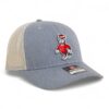NC State Wolfpack Strutting Wolf 3D Snapback Trucker Hat- Heather Grey/ Light Grey
