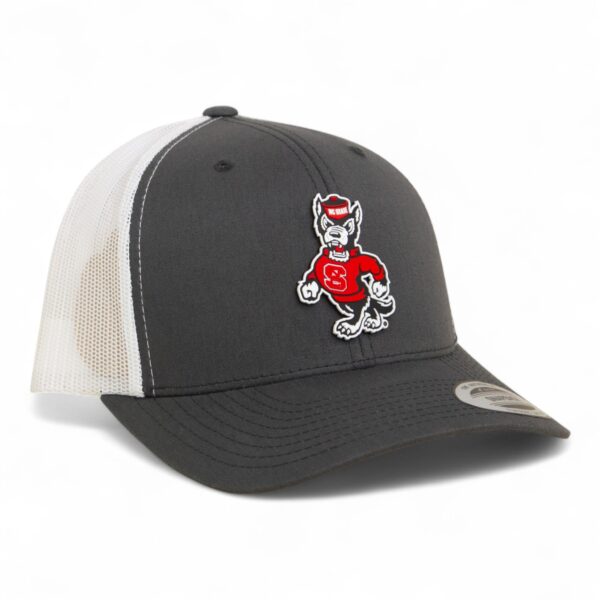 NC State Wolfpack Strutting Wolf 3D YP Snapback Trucker Hat- Charcoal/ White