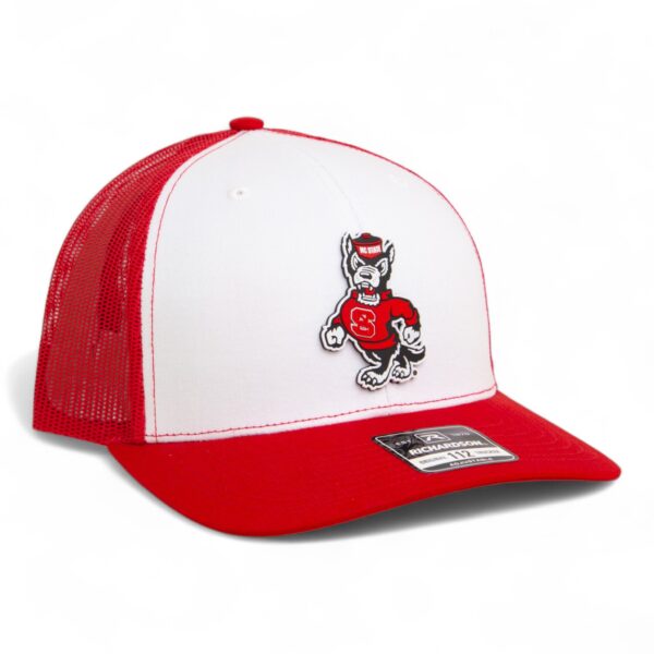 NC State Wolfpack Strutting Wolf 3D Snapback Trucker Hat- White/ Red