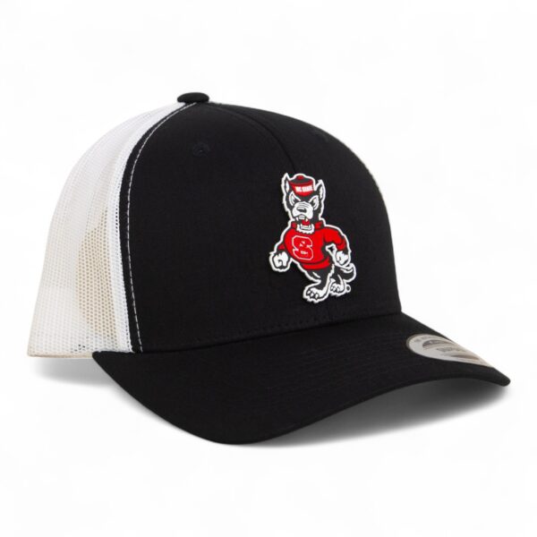 NC State Wolfpack Strutting Wolf 3D YP Snapback Trucker Hat- Black/ White