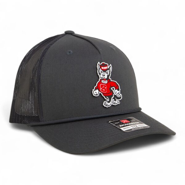 NC State Wolfpack Strutting Wolf 3D Snapback Trucker Rope Hat- Charcoal