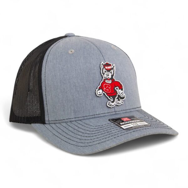NC State Wolfpack Strutting Wolf 3D Snapback Trucker Hat- Heather Grey/ Black
