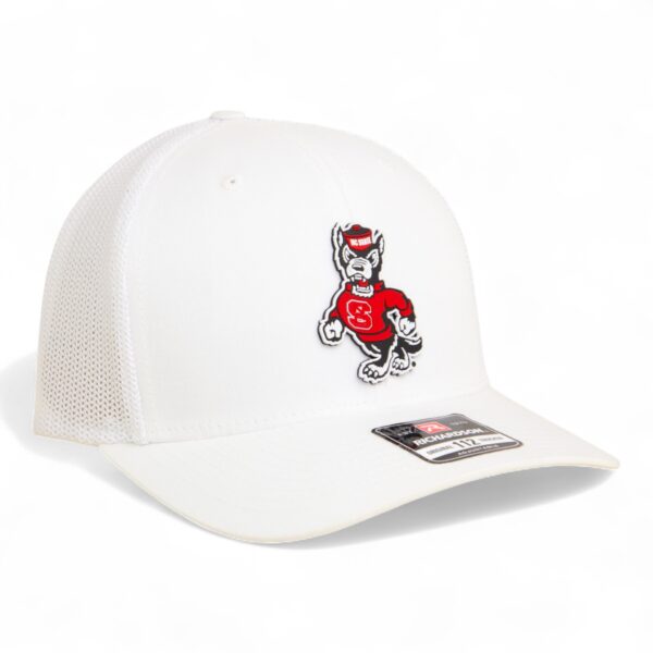 NC State Wolfpack Strutting Wolf 3D Snapback Trucker Hat- White