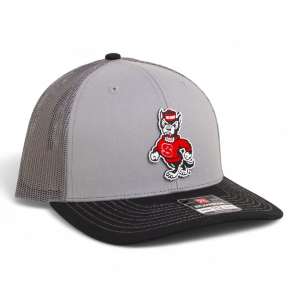 NC State Wolfpack Strutting Wolf 3D Snapback Trucker Hat- Grey/ Charcoal/ Black
