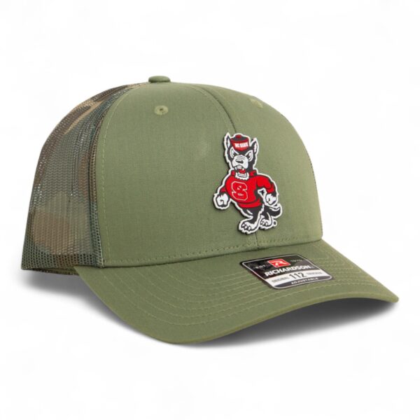 NC State Wolfpack Strutting Wolf 3D Snapback Trucker Hat- Loden/ Camo
