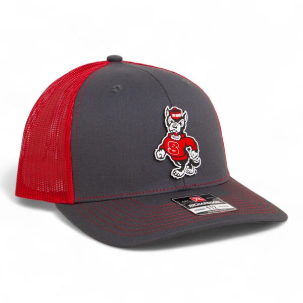 NC State Wolfpack Strutting Wolf 3D Snapback Trucker Hat- Charcoal/ Red