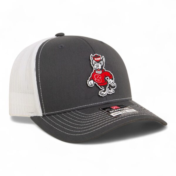 NC State Wolfpack Strutting Wolf 3D Snapback Trucker Hat- Charcoal/ White