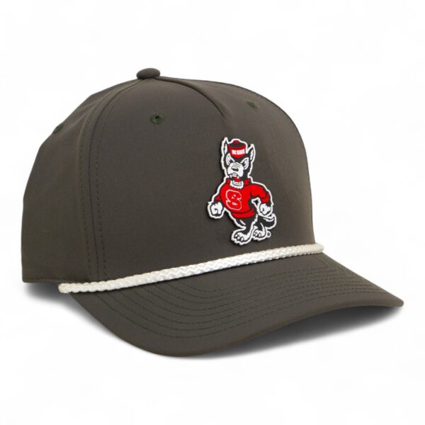 NC State Wolfpack Strutting Wolf 3D Five Panel Classic Rope Hat- Olive/ White