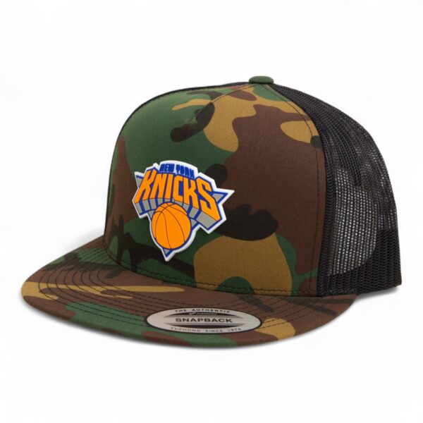 New York Knicks 3D YP Snapback Flat Bill Trucker Hat- Army Camo/ Black