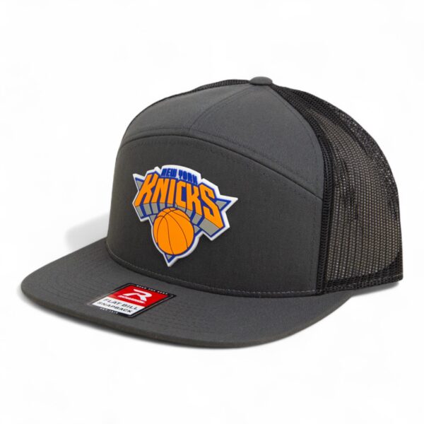 New York Knicks 3D Snapback Seven-Panel Flat Bill Trucker Hat- Charcoal/ Black