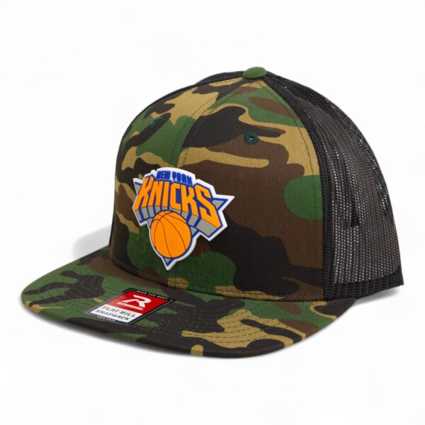 New York Knicks 3D Wool Blend Flat Bill Hat- Army Camo/ Black