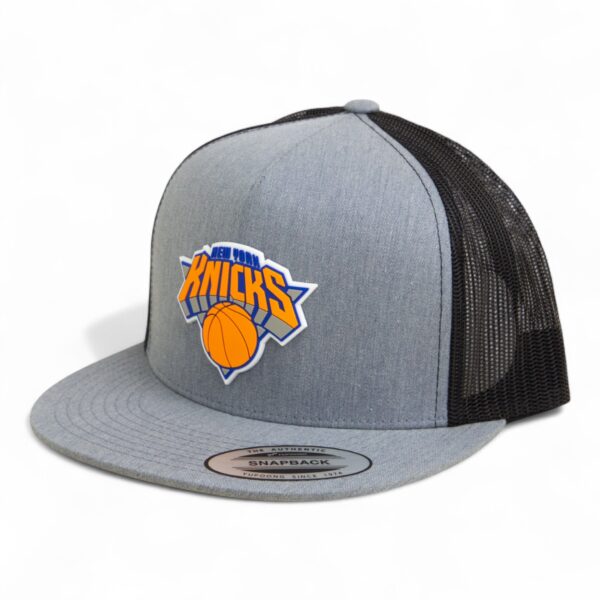 New York Knicks 3D YP Snapback Flat Bill Trucker Hat- Heather Grey/ Black