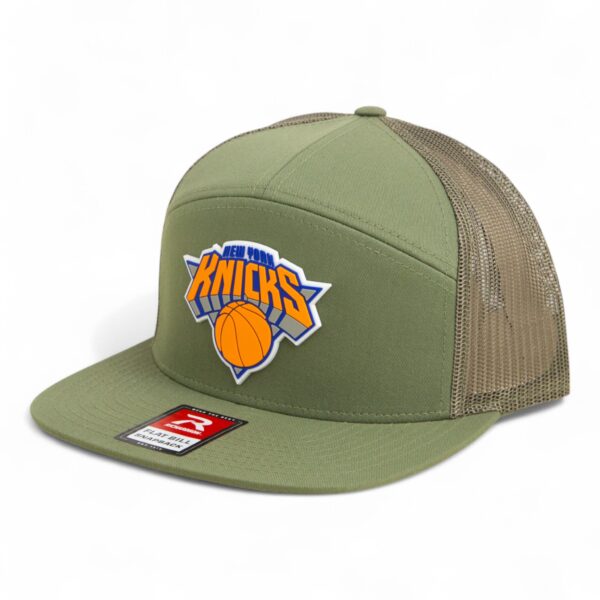 New York Knicks 3D Snapback Seven-Panel Flat Bill Trucker Hat- Loden Green