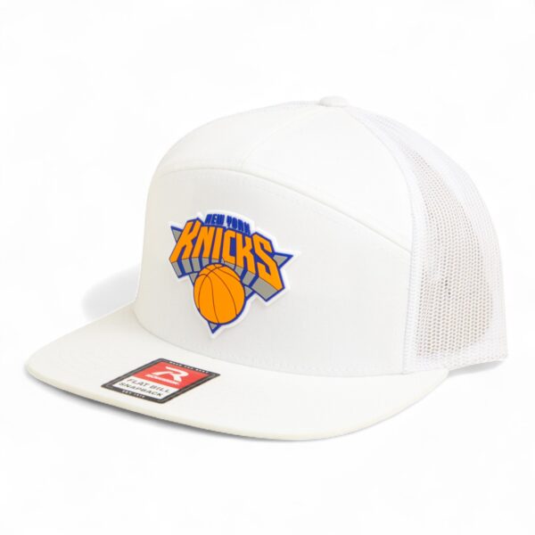 New York Knicks 3D Snapback Seven-Panel Flat Bill Trucker Hat- White