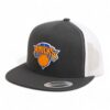 New York Knicks 3D YP Snapback Flat Bill Trucker Hat- Charcoal/ White