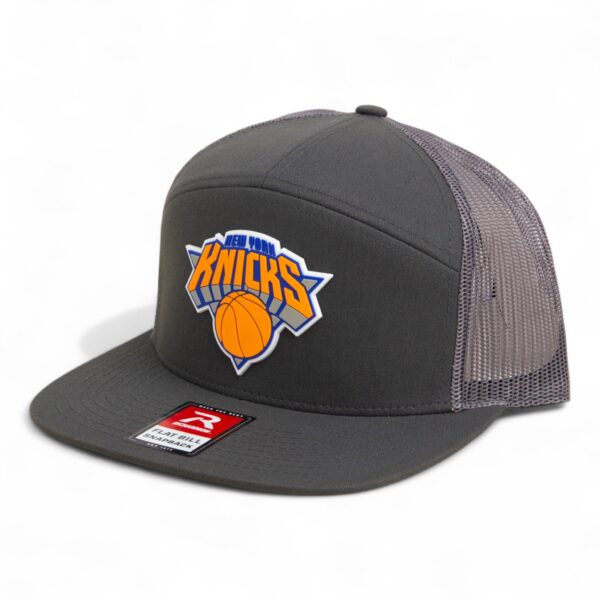 New York Knicks 3D Snapback Seven-Panel Flat Bill Trucker Hat- Charcoal