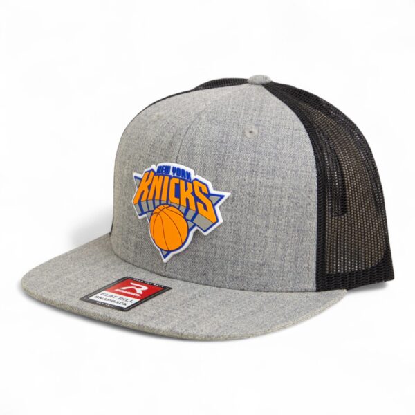 New York Knicks 3D Wool Blend Flat Bill Hat- Heather Grey/ Black