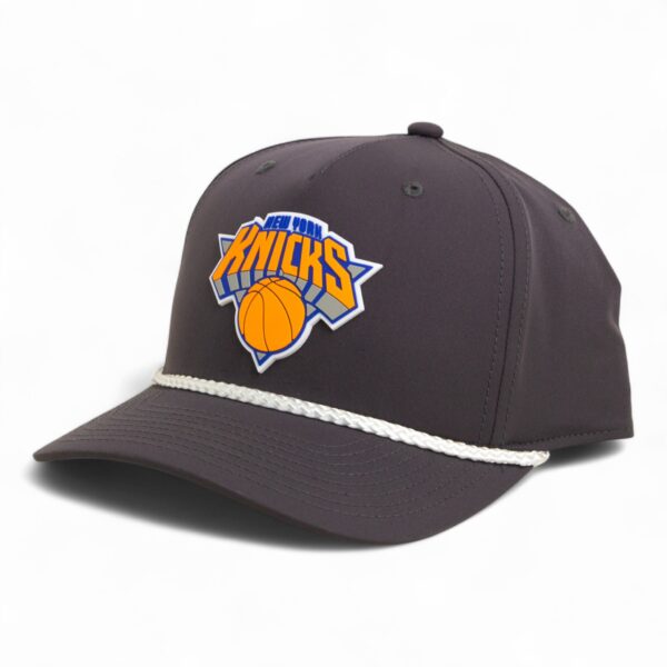 New York Knicks 3D Five Panel Classic Rope Hat- Charcoal/ White