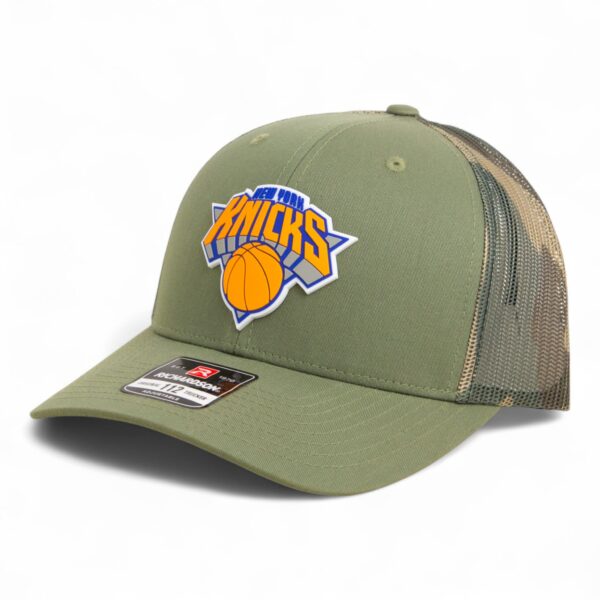 New York Knicks Snapback Trucker Hat- Loden/ Green Camo