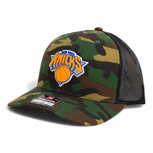 New York Knicks Snapback Trucker Hat- Army Camo/ Black