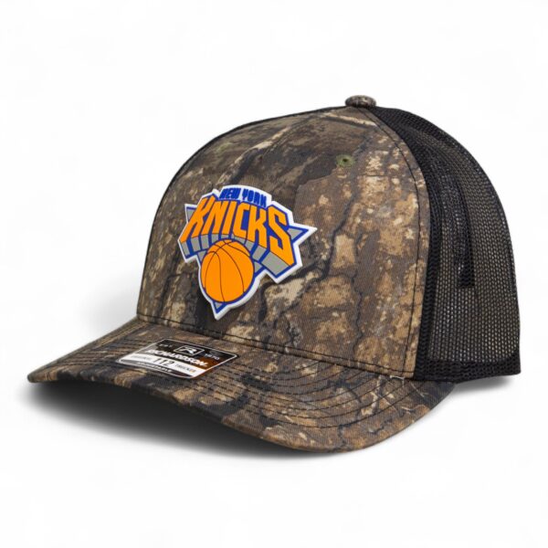 New York Knicks Snapback Trucker Hat- Realtree Timber/ Black