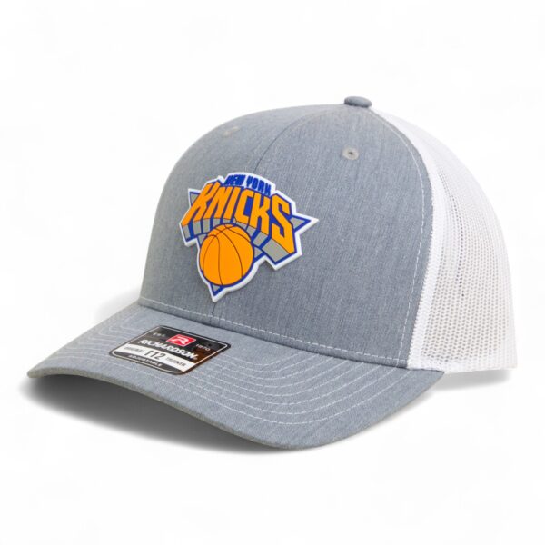 New York Knicks Snapback Trucker Hat- Heather Grey/ White