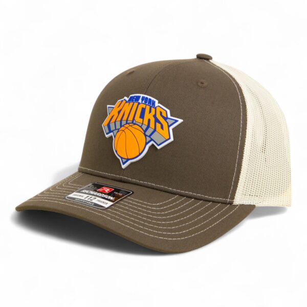 New York Knicks Snapback Trucker Hat- Chocolate Chip/ Birch