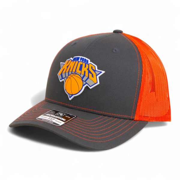 New York Knicks Snapback Trucker Hat- Charcoal/ Orange