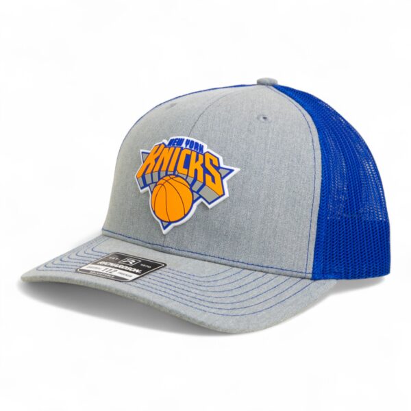 New York Knicks Snapback Trucker Hat- Heather Grey/ Royal