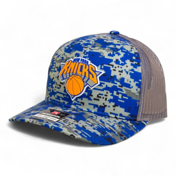 New York Knicks Snapback Trucker Hat- Royal Digital Camo