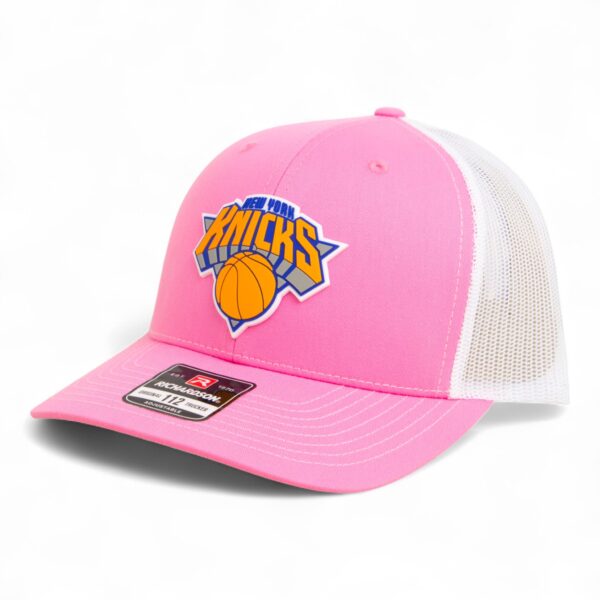 New York Knicks Snapback Trucker Hat- Pink/ White