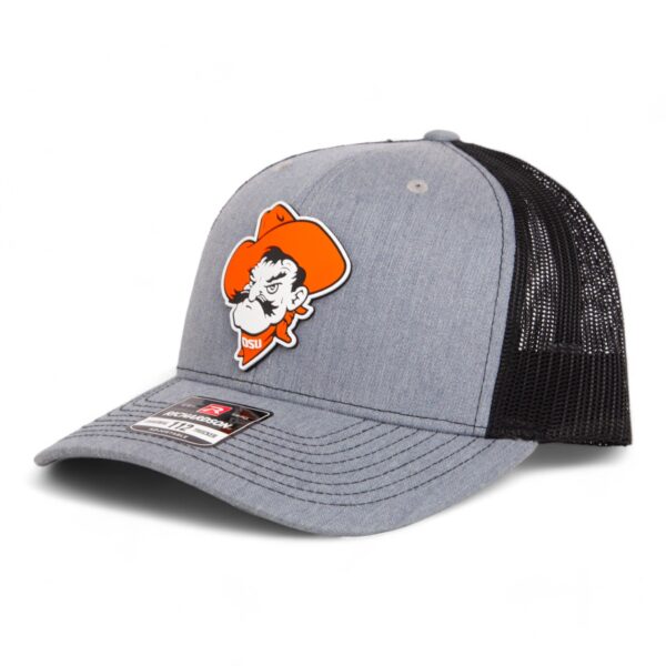 OSU Cowboys Pistol Pete 3D Snapback Trucker Hat- Heather Grey/ Black