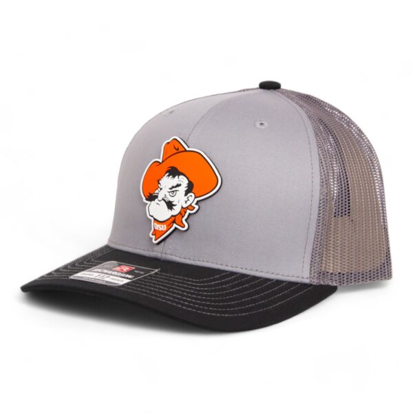 OSU Cowboys Pistol Pete 3D Snapback Trucker Hat- Grey/ Charcoal/ Black
