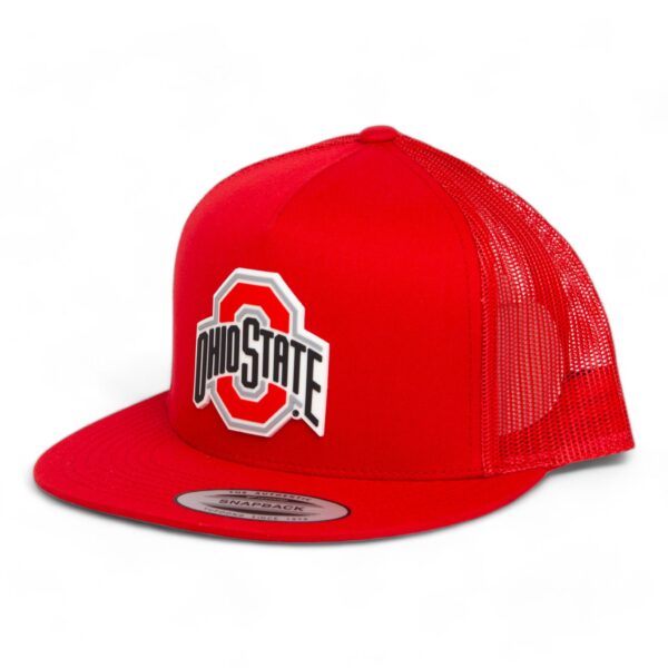 Ohio State Buckeyes 3D YP Snapback Flat Bill Trucker Hat- Red