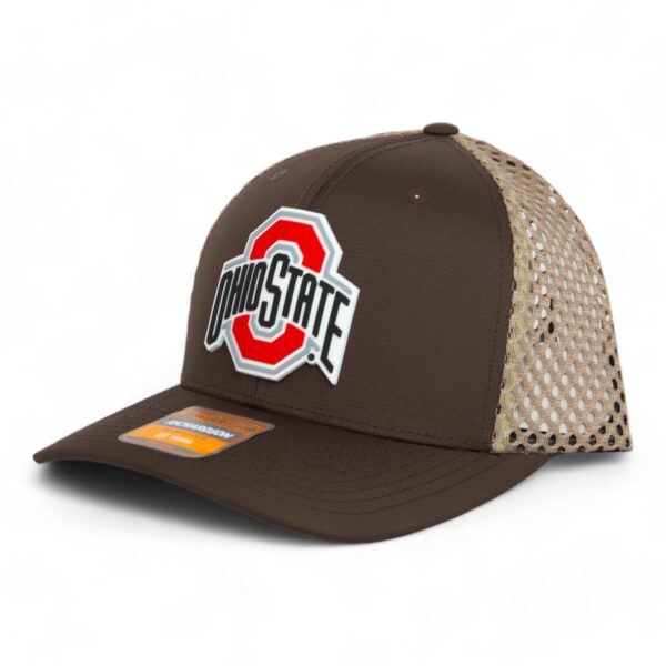 Ohio State Buckeyes 3D Snapback Tilikum Trucker Hat- Brown/ Tan