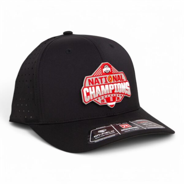 Ohio State Buckeyes 2024 CFP National Champions 3D Laser Perf R-Flex Cap- Black