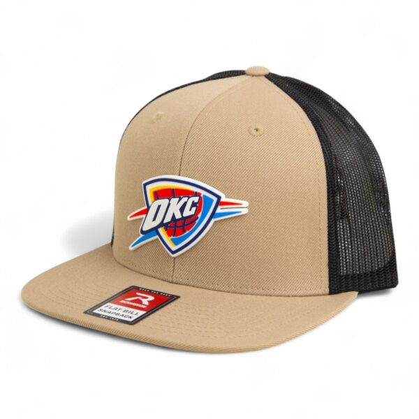 Oklahoma City Thunder 3D Wool Blend Flat Bill Hat- Tan/ Black