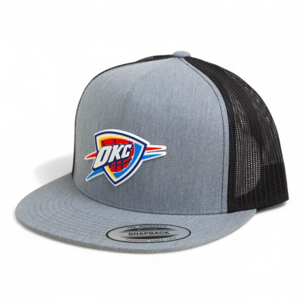 Oklahoma City Thunder 3D YP Snapback Flat Bill Trucker Hat- Heather Grey/ Black