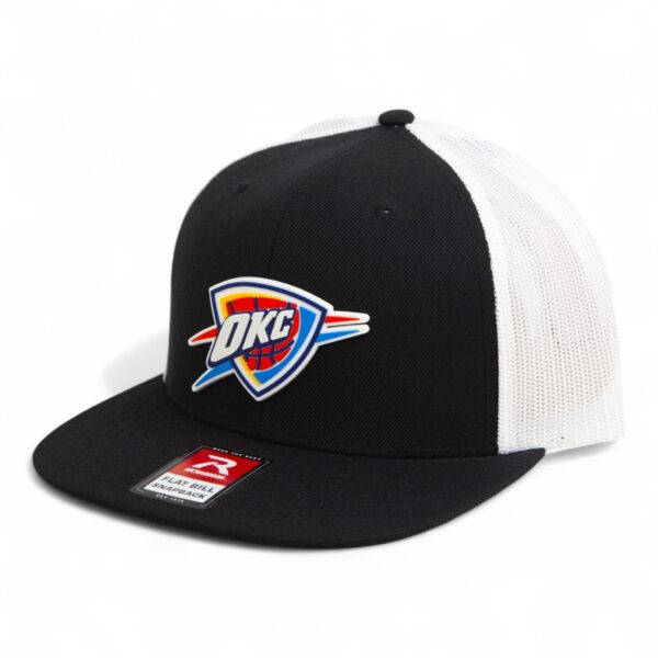 Oklahoma City Thunder 3D Wool Blend Flat Bill Hat- Black/ White