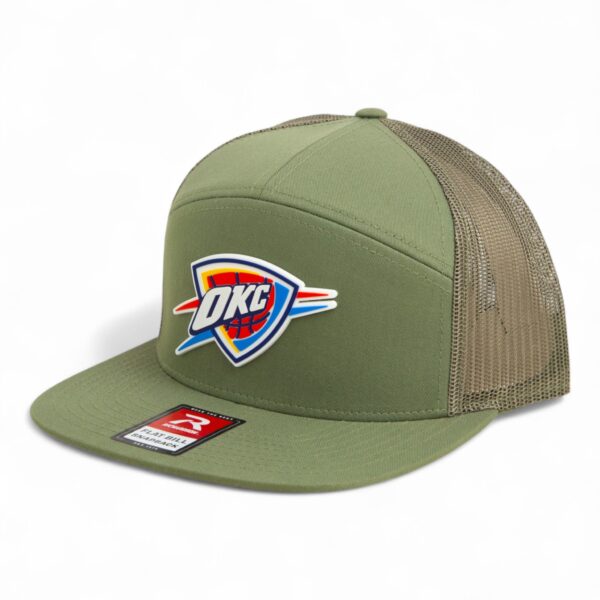 Oklahoma City Thunder 3D Snapback Seven-Panel Flat Bill Trucker Hat- Loden Green