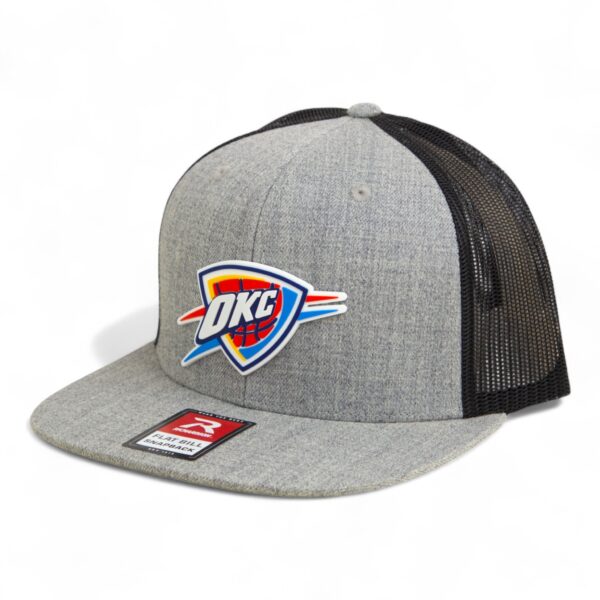Oklahoma City Thunder 3D Wool Blend Flat Bill Hat- Heather Grey/ Black