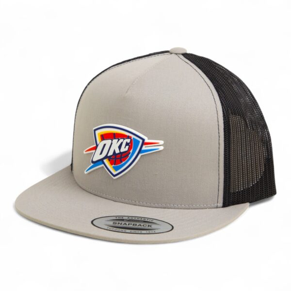Oklahoma City Thunder 3D YP Snapback Flat Bill Trucker Hat- Silver/ Black