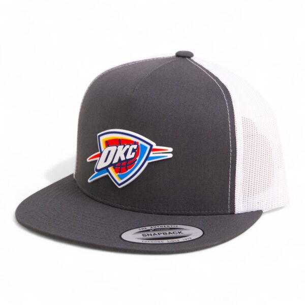 Oklahoma City Thunder 3D YP Snapback Flat Bill Trucker Hat- Charcoal/ White