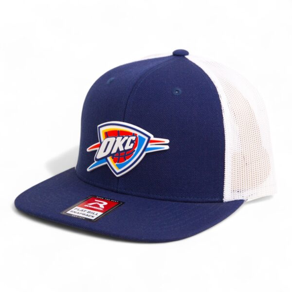 Oklahoma City Thunder 3D Wool Blend Flat Bill Hat- Navy/ White